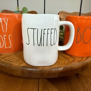 Rae Dunn White Mug Stuffed lettering